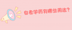 自考学历有哪些用途？