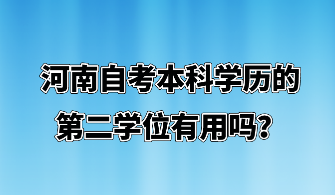河南自考本科学历的第二学位有用吗？