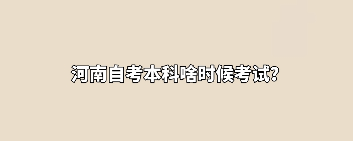 河南自考本科啥时候考试？