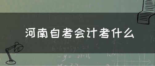 河南自考会计考什么