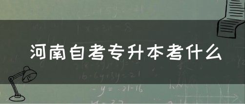 河南自考专升本考什么