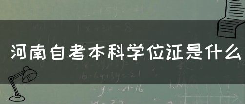 河南自考本科学位证是什么