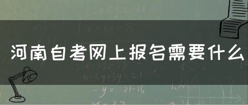 河南自考网上报名需要什么